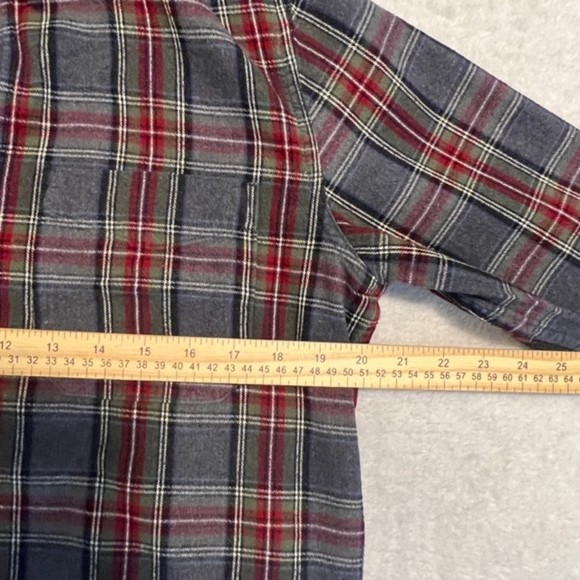 L.L. Bean Mens Grey Stewart Scotch Plaid Flannel Slightly Fittd LS Shirt Sz SM R - Picture 8 of 10